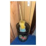 Floral Waste Basket and Duster