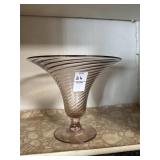 Fostoria Glass Spiral Optic Trumpet Vase