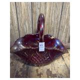 Vintage E. Smith ruby red/marigold iridescent