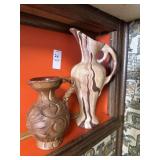 ROMCO faux wood-grain pitcher and carved pitcher