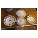 Lot of Laced Edge Plates Milk Glass