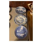 Lot of Blue Cottage Decorative Plates