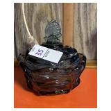 Vintage Fenton purple glass cabbage bowl dish