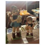 2 made in Japan girl with pigtails figures