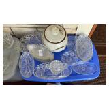 Lot of Cut Glass And Cookie Jar