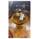 Amber Covered Candy Dish