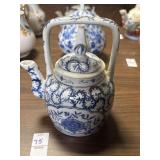 Chinese blue and white porcelain teapot