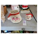 2 vintage Christmas Santa mugs