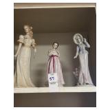 3 decorative lady figurines