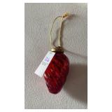 Crackle Glass Red Christmas Ornament