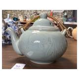Chinese celadon koi fish ceramic teapot