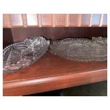 Lot of 5 cut glass plates and dishes