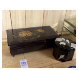 Vintage Japanese black lacquer wooden musical