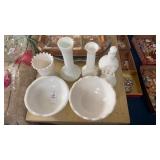 Lot of Hobnail Milk Glass