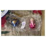 Two Hand Blown Glass Christmas Ornaments