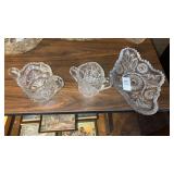 3 Cut Glass Crystal Bowls