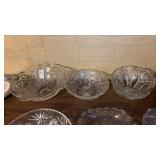 3 Cut Glass Crystal Bowls