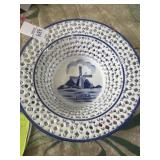 Delft blue hand painted by OTS pierced bowl