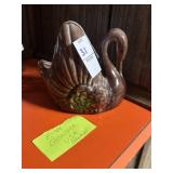 Vintage Gonder Pottery swan planter or vase E-44