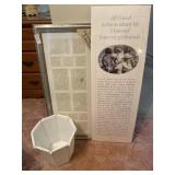 Collagen picture frame, trash can and girlfriend