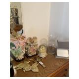Musical snow globe, Angel  decor, cross, vase and
