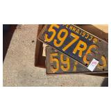 Pair of Pennsylvania 1933 597R6 license plates