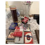 Lot of playing cards, dice and misc
