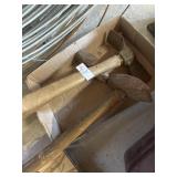 Vintage wooden digging tools
