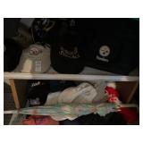Steeler ball hats, insulted bag, umbrella and