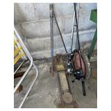 Variety fishing rods & vintage hydraulic floor