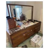 MCM lowboy dresser 74 X 19 X 30in (65 w mirror)