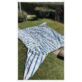Blue and white striped shade tent top (no poles)