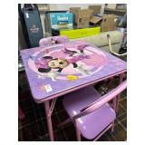 Minnie mouse kids table with 2 chairs