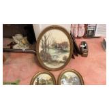 3 Oval Framed Pictures