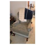 Green Reading Chair and Blankets