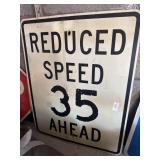 Metal reduced speed sign 24 X 30in