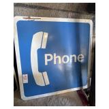 Double sided metal phone sign 18 X 18in