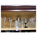 Shelf let of assorted glass cups