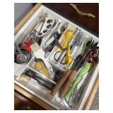 Drawer lot of assorted kitchen utensils