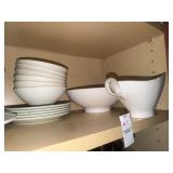 Boontonware white and mint green 13 piece set