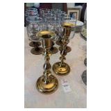 Two Brass Candle Stick Holders