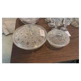Two Crystal Glass Candy Dishes