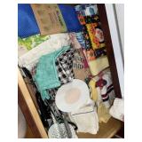 Drawer lot of kitchen linens and utensils