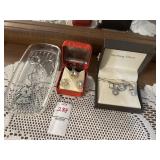 Womens sterling silver necklace and earring set