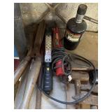 Lug wrench, work lights, etc