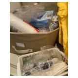 Plastic cutlery, paper plates, styrofoam cups and