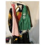Steelers socks and blanket rope and misc aprons
