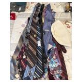 Lot of mens ties and Navy sailor bucket cap
