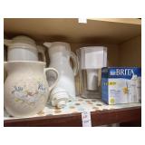 Brita water pitcher, coffee pitchers and goose