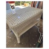 White wicker table